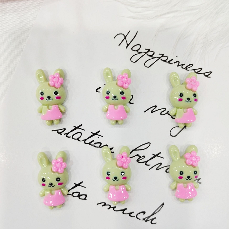 Resin rabbit diy resin accessories children hair accessories mobile phone shell shoes and socks DIY materials wholesale